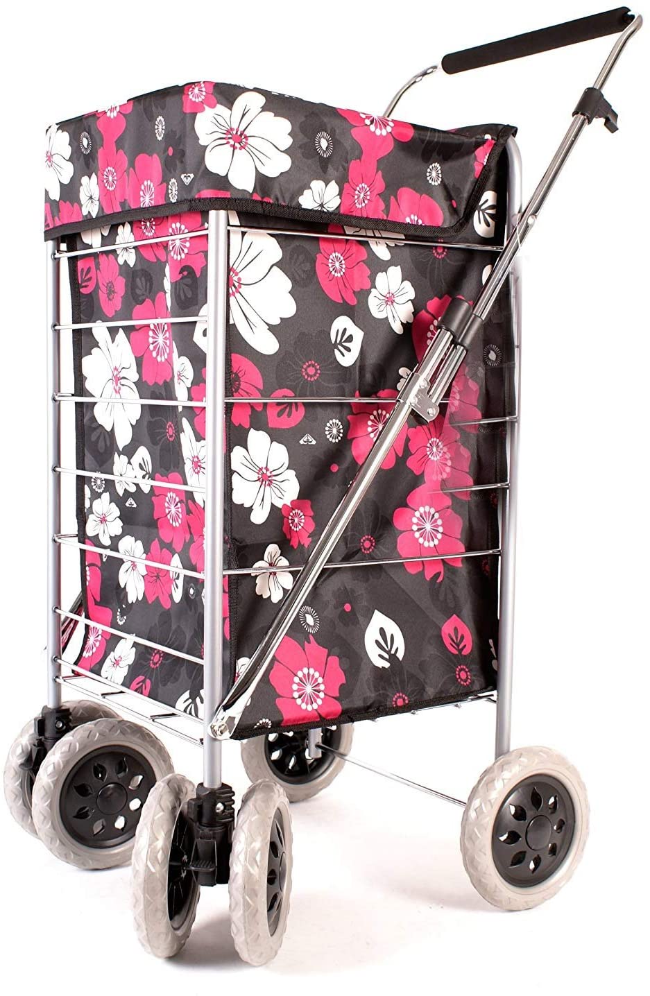 shopping trolley with swivel wheels