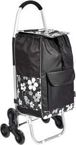 amazon basics six wheeled shopping trolley